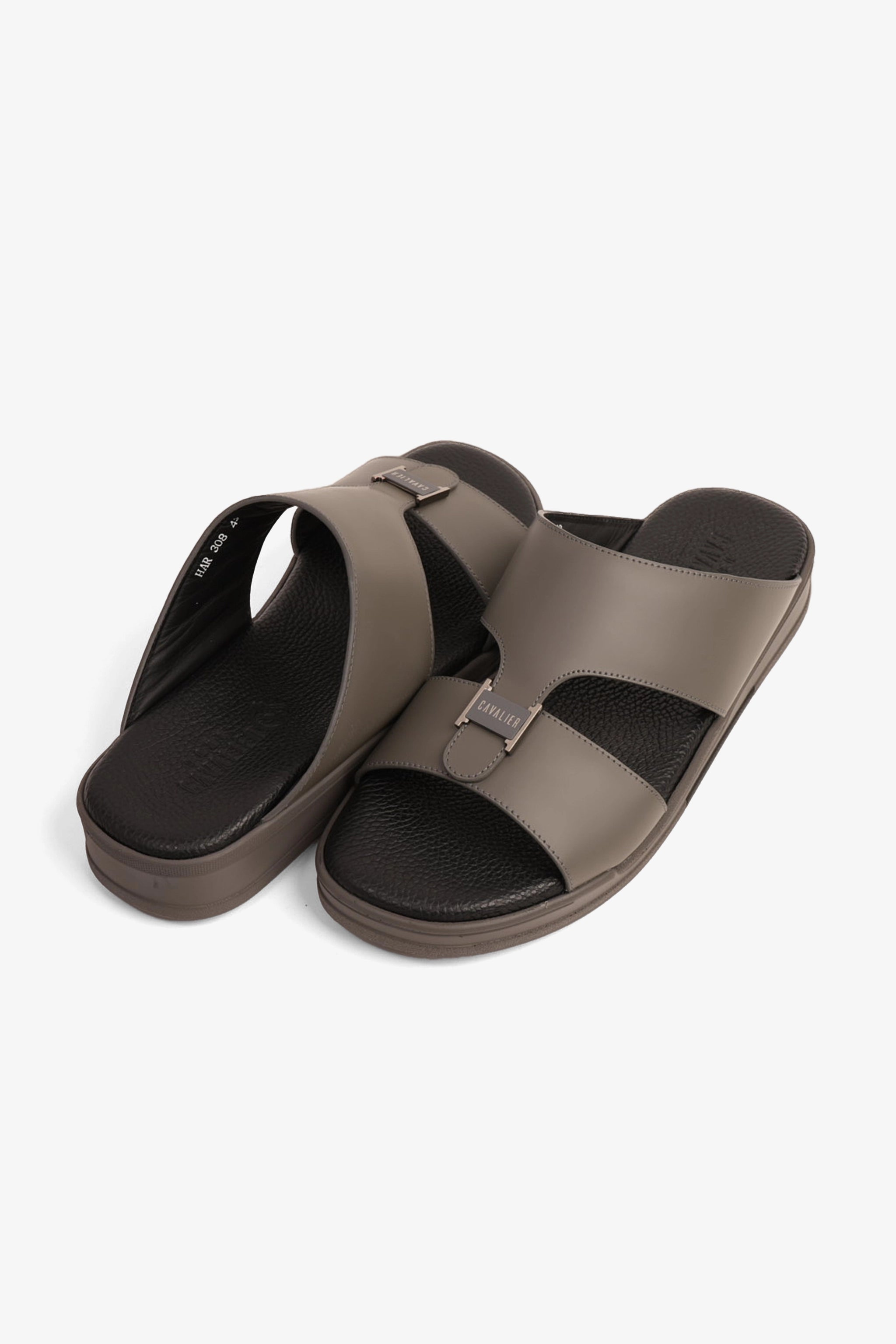 CAVALIER SUPPORTIVE ULTRA COMFORTABLE LEATHER SANDALS GREY