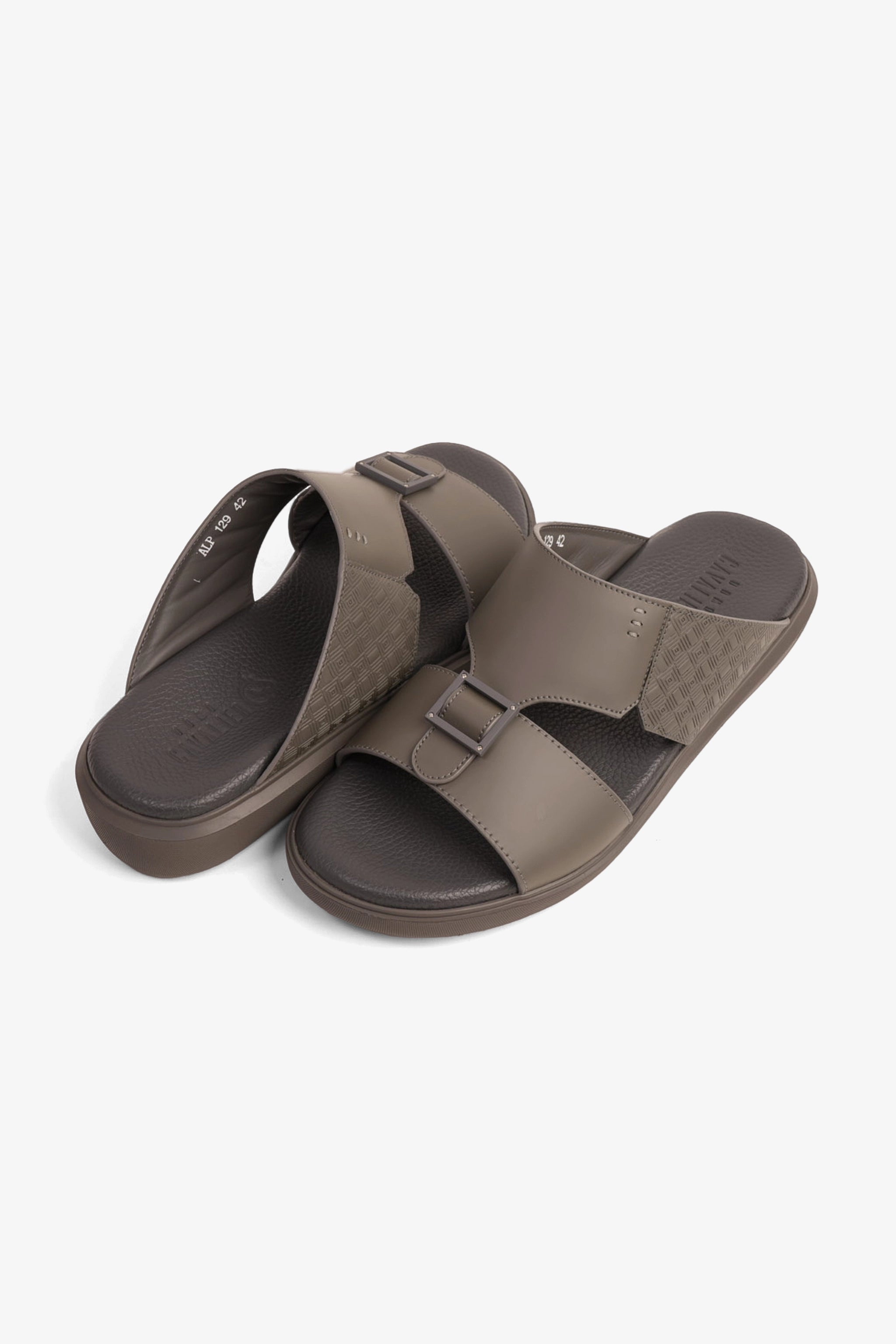 CAVALIER CLASSIC DESIGN TEXTURED SOLE MEN'S SANDALS DARK-GREY