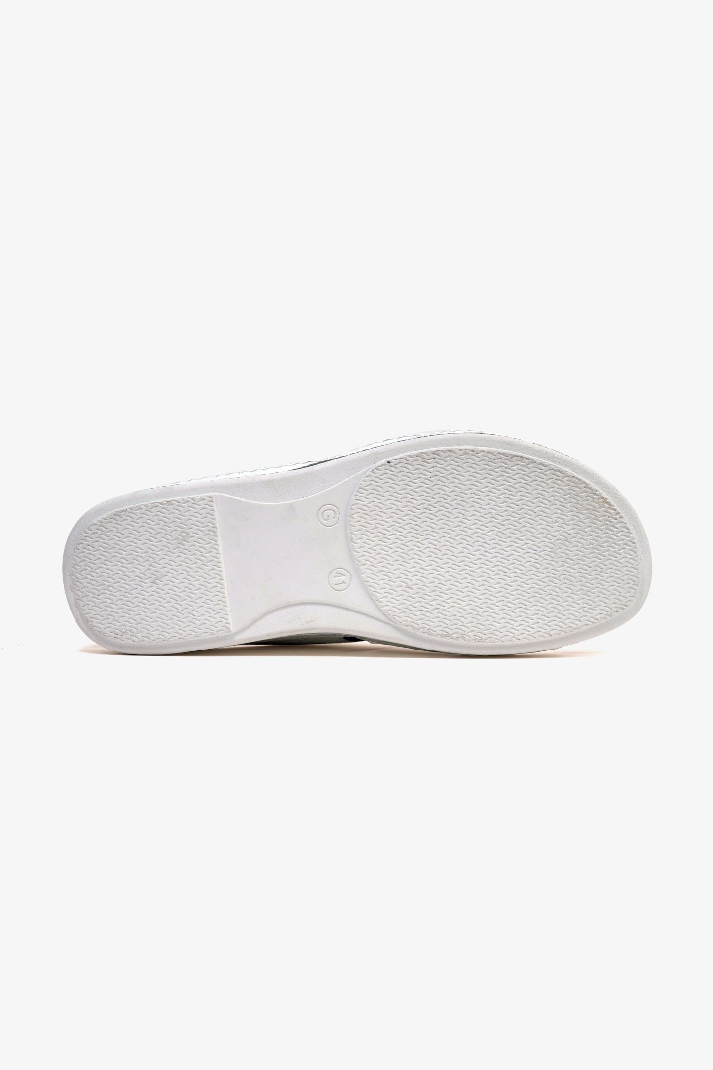 COMFORT PLUS MEN'S LEATHER SLIDE SANDAL WHITE