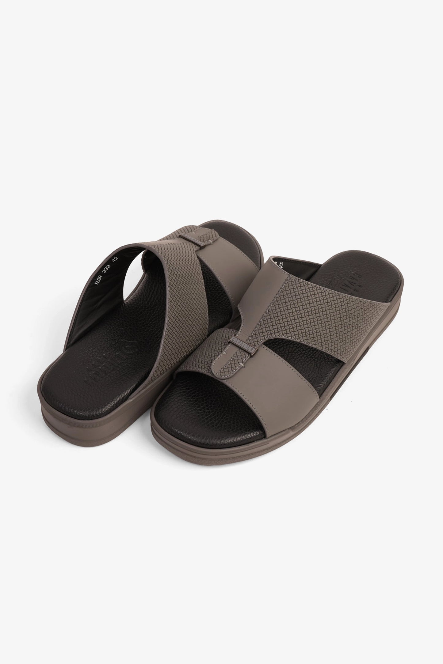 CAVALIER CLOUD ULTRA COMFORTABLE LEATHER SANDALS GREY