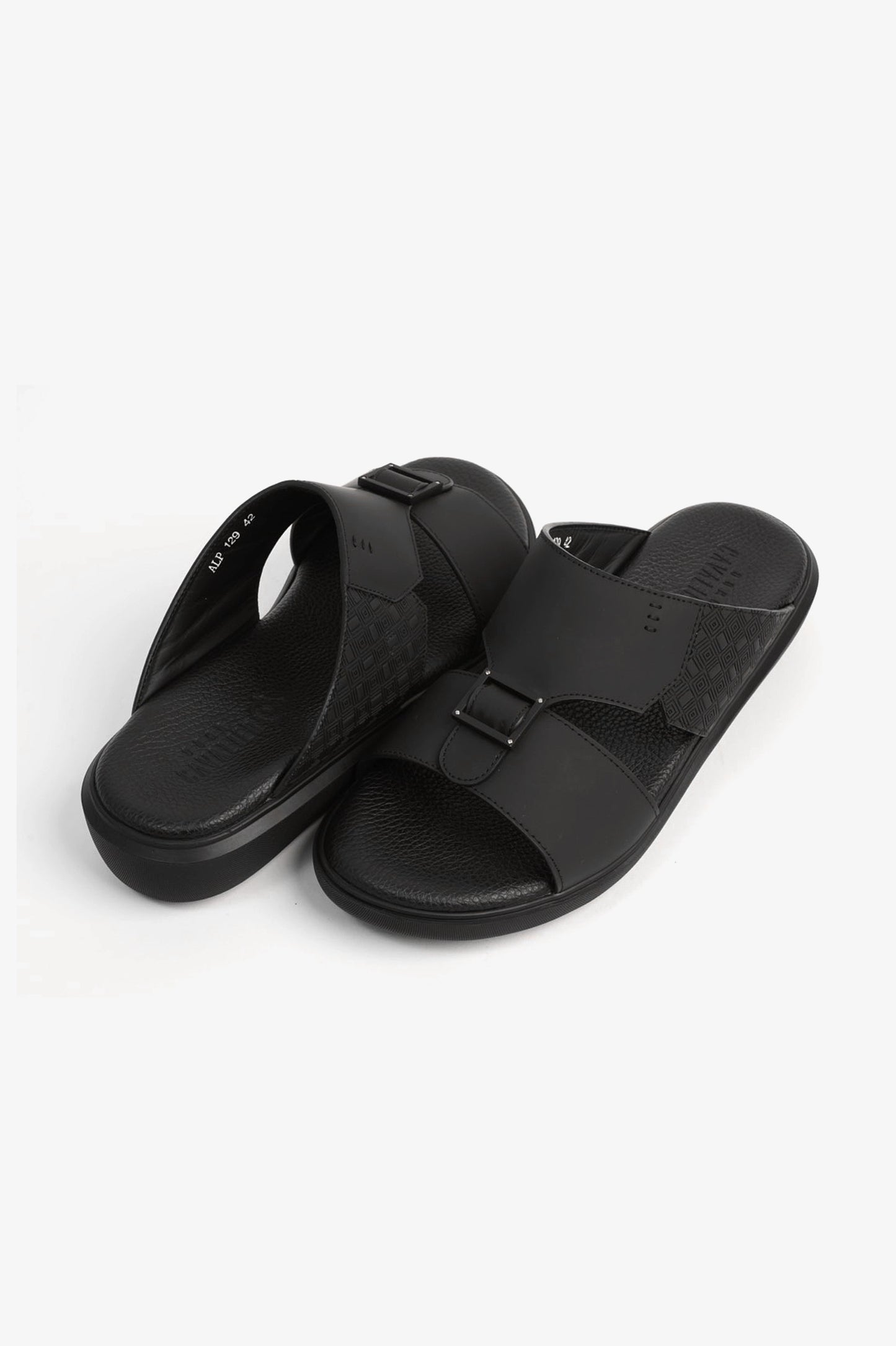 CAVALIER CLASSIC DESIGN TEXTURED SOLE MEN'S SANDALS BLACK