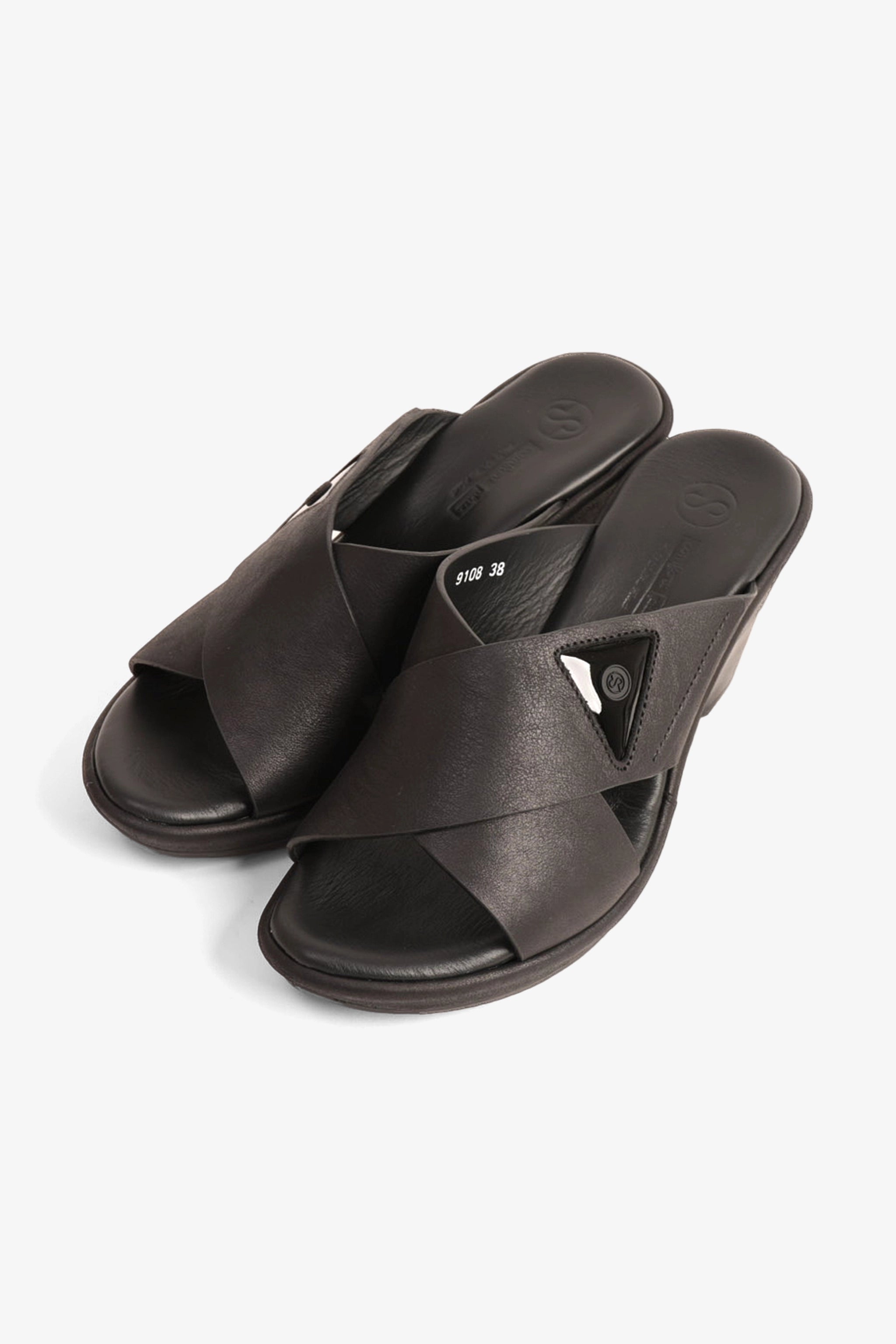 COMFORT PLUS LADIES  SANDALS  - 9108 BLACK - Seventy7