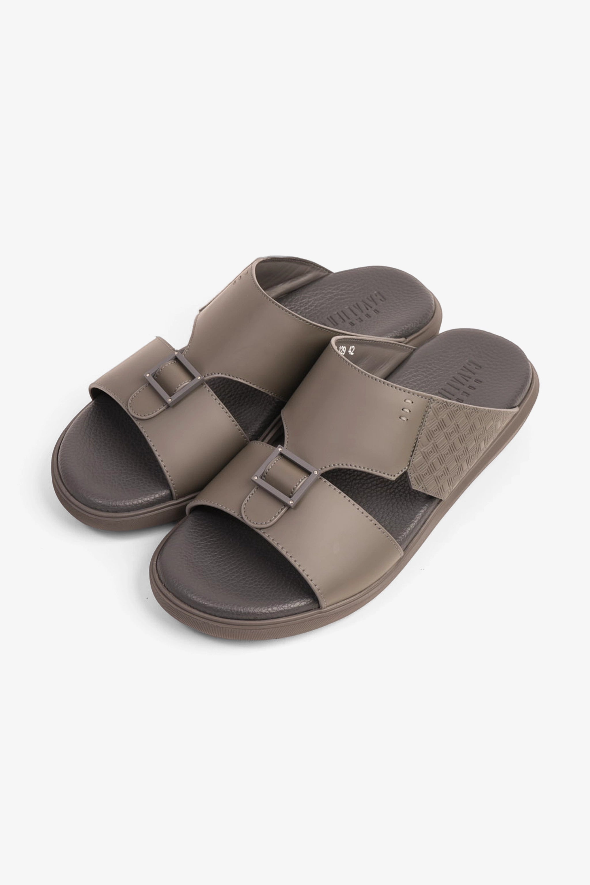 CAVALIER CLASSIC DESIGN TEXTURED SOLE MEN'S SANDALS DARK-GREY