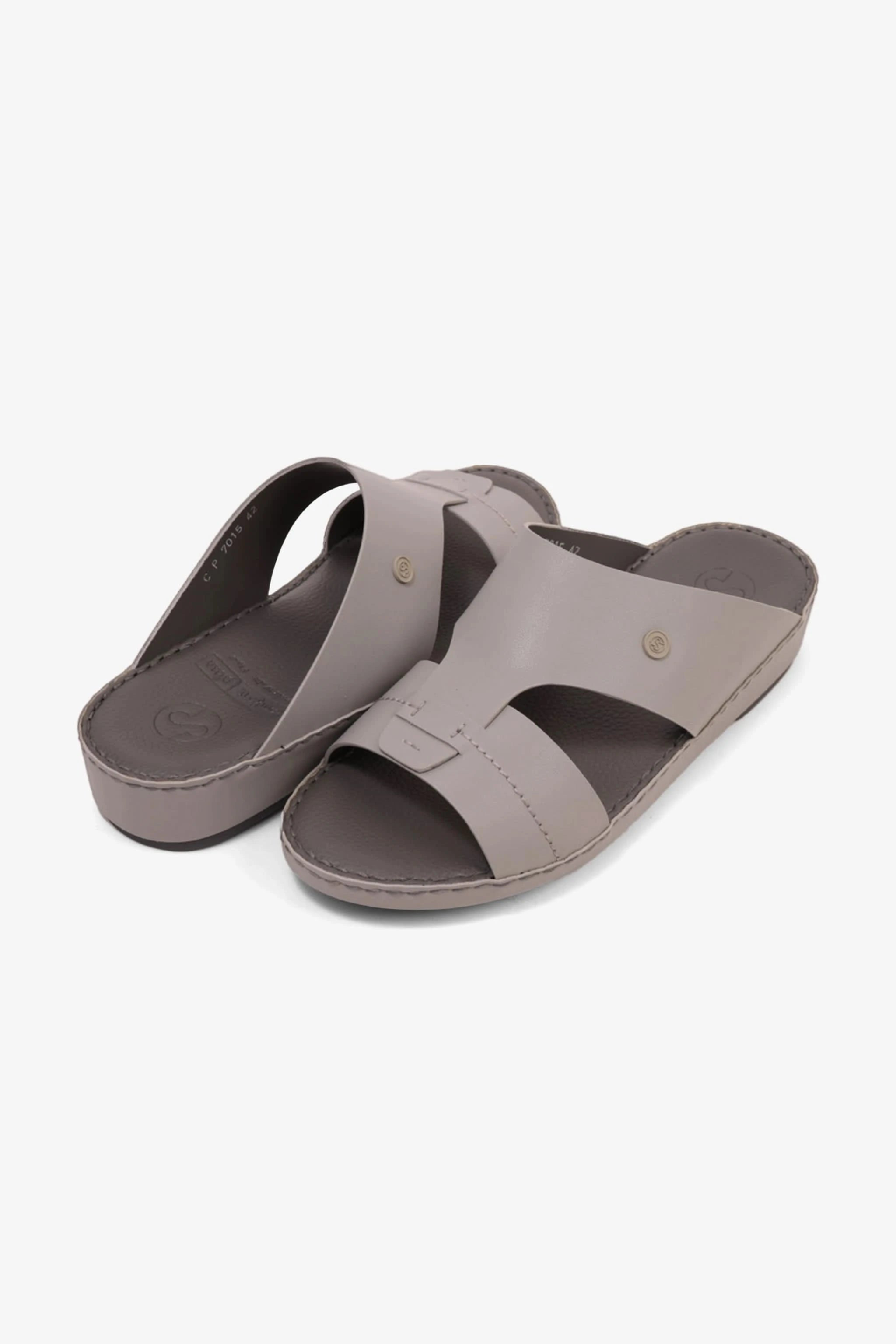 COMFORT PLUS MATTE MODERN LEATHER SANDALS LIGHT-GREY - Seventy7