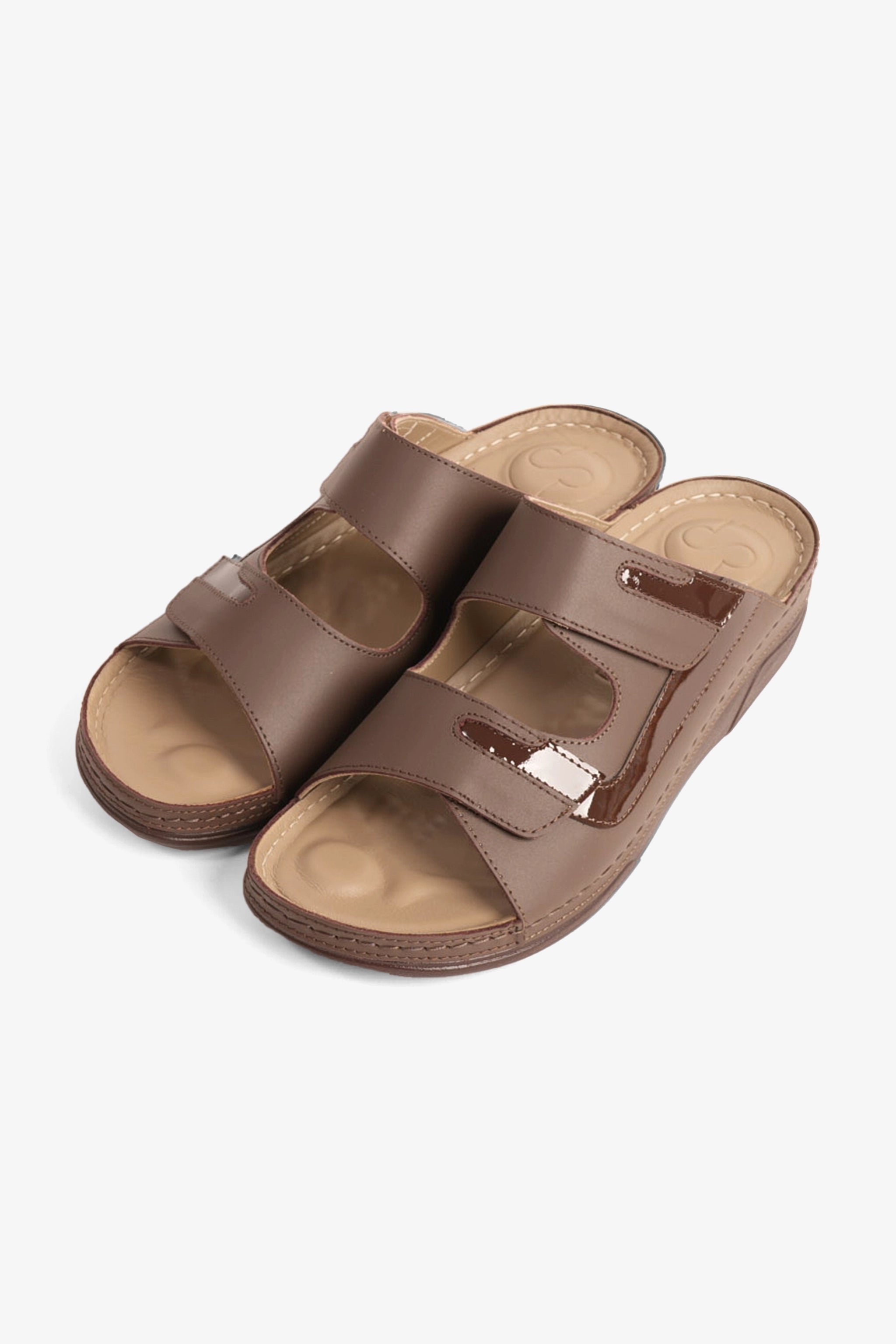 COMFORT PLUS WOMEN'S SANDALS SLEEK DESIGN WITH ADJUSTABLE STRAP BROWN