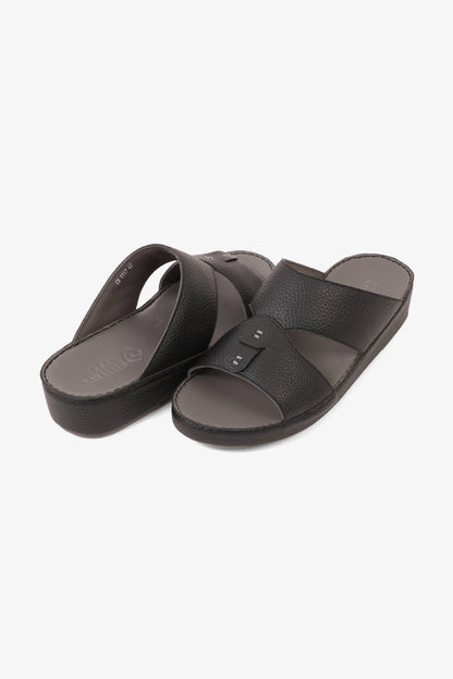 UOMO CAVALIER ELITE TRADITIONAL LEATHER ARABIC SANDALS BLACK