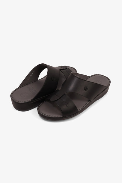 COMFORT PLUS MATTE MODERN LEATHER SANDALS BLACK