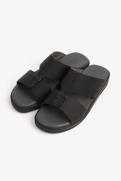 CAVALIER CLOUD ULTRA COMFORTABLE LEATHER SANDALS BLACK