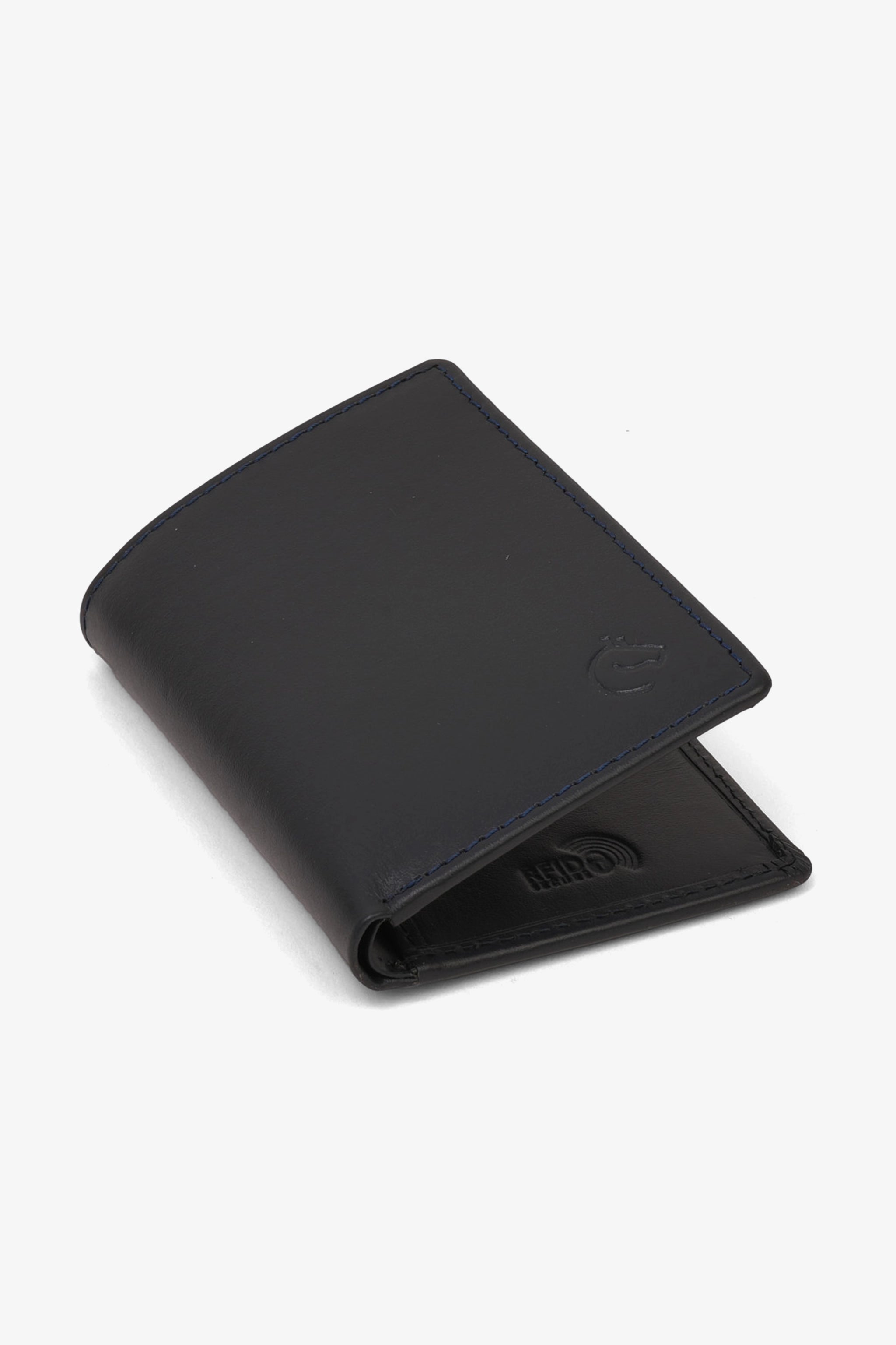 UOMO CAVALIER PREMIUM LEATHER METROPOLITAN WALLET NAVY - Seventy7