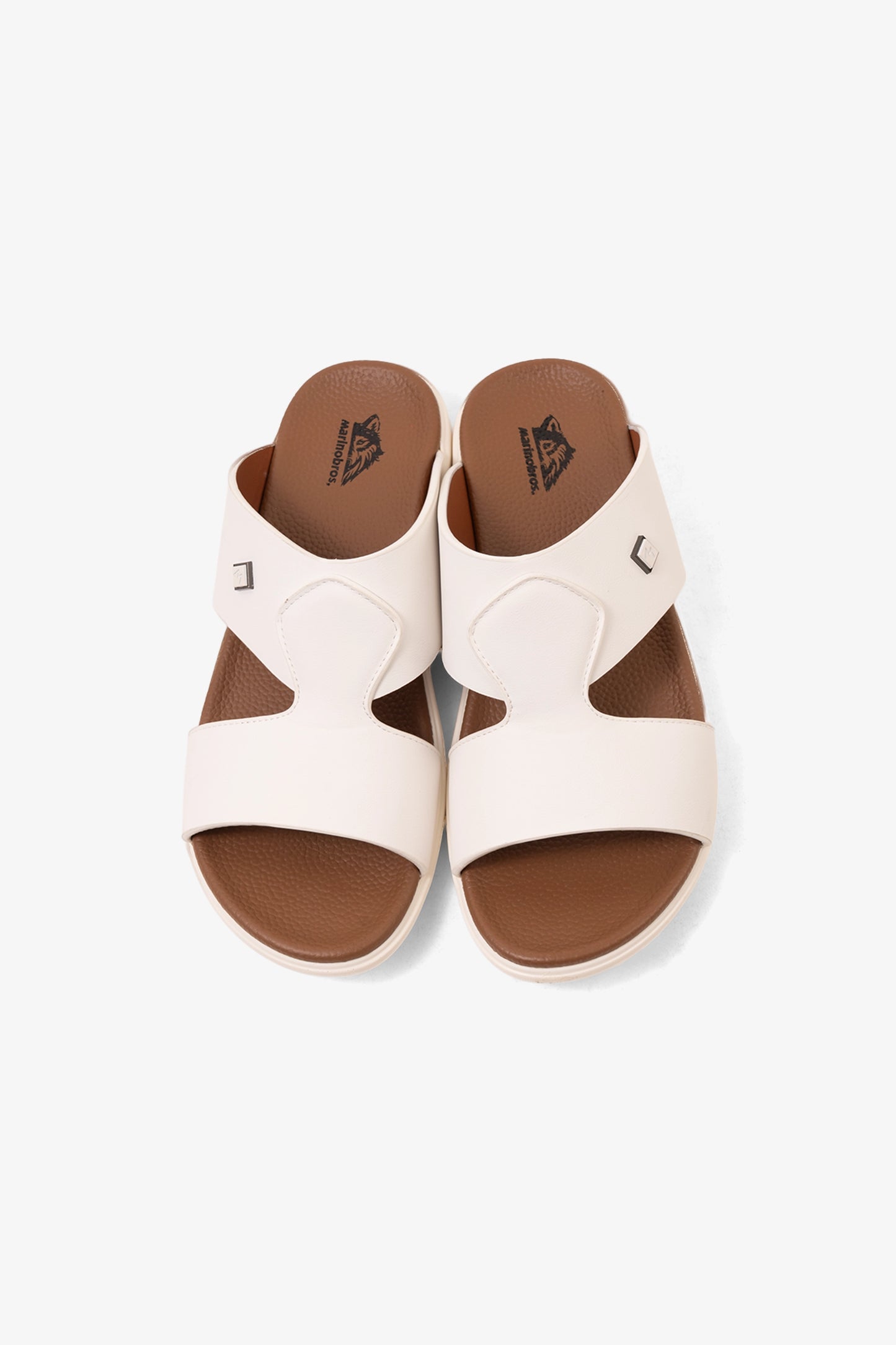 Marino Bros. Men's Textured Dual-Strap Sandals WHITE