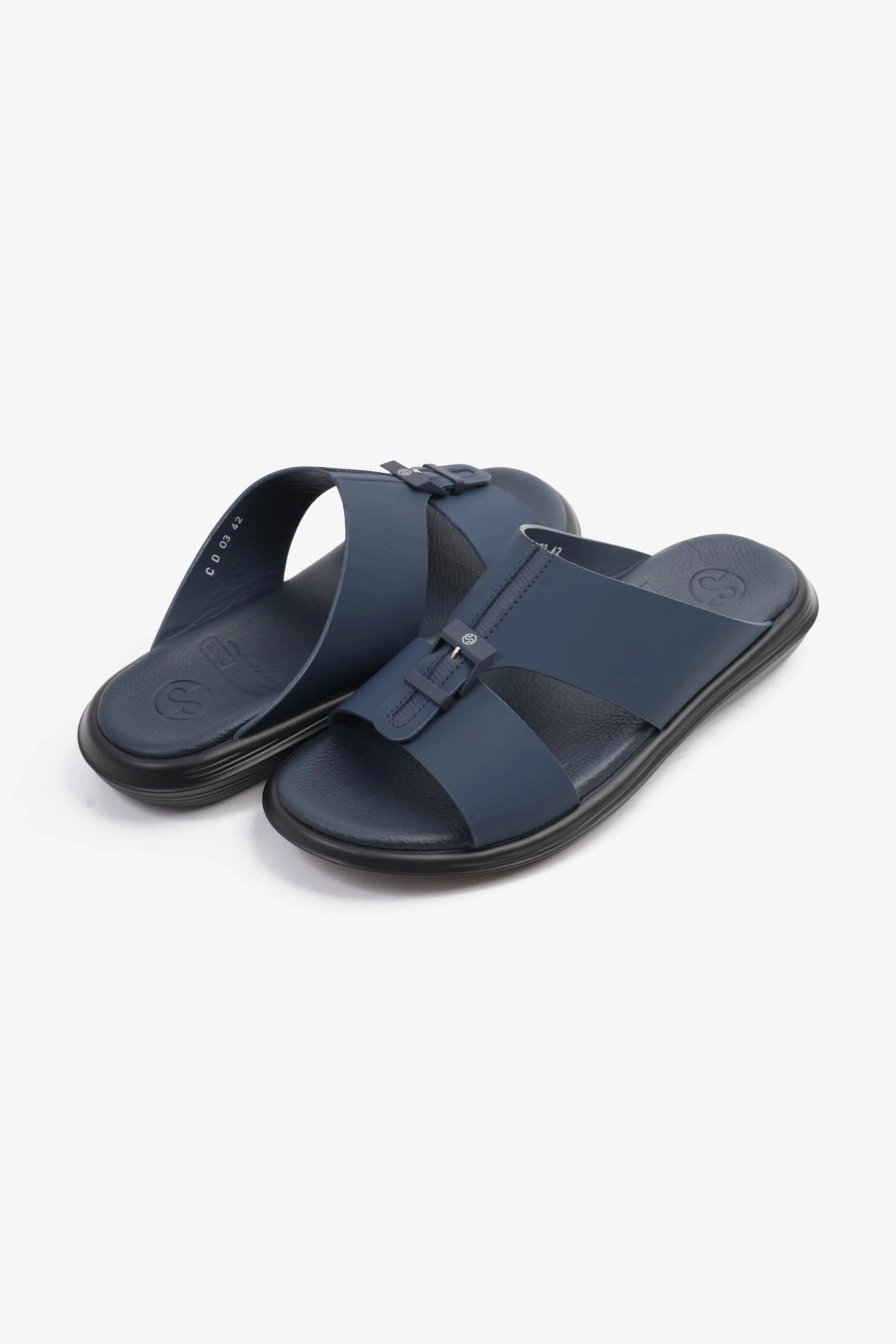 COMFORT PLUS TIMELESS ZIPPER CLOSURE MEN'S SANDALS NAVY - Seventy7