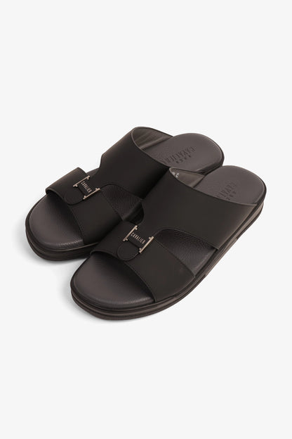 CAVALIER SUPPORTIVE ULTRA COMFORTABLE LEATHER SANDALS BLACK