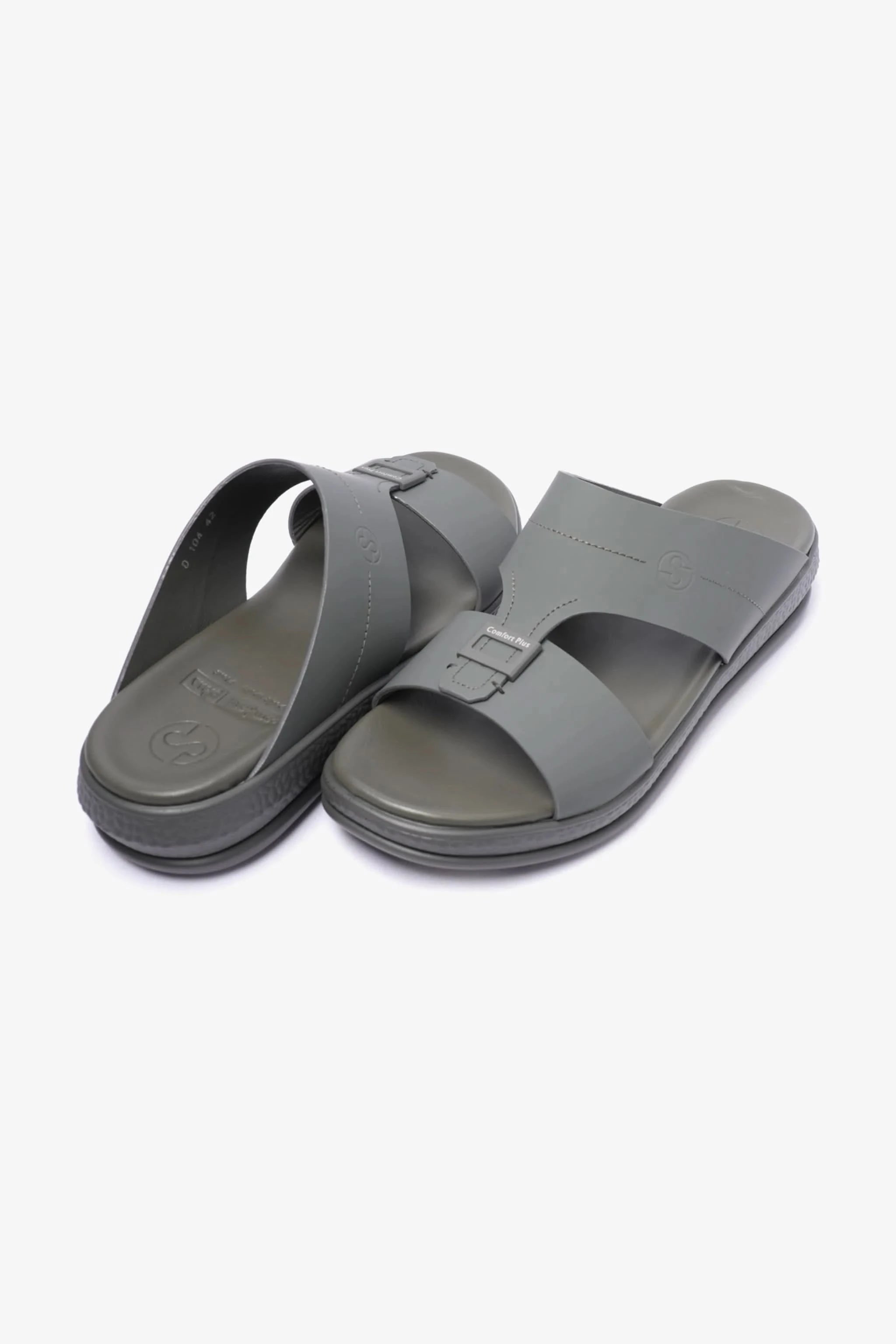 COMFORT PLUS TIMELESS DESIGN STRAP MENS SANDALS GREY