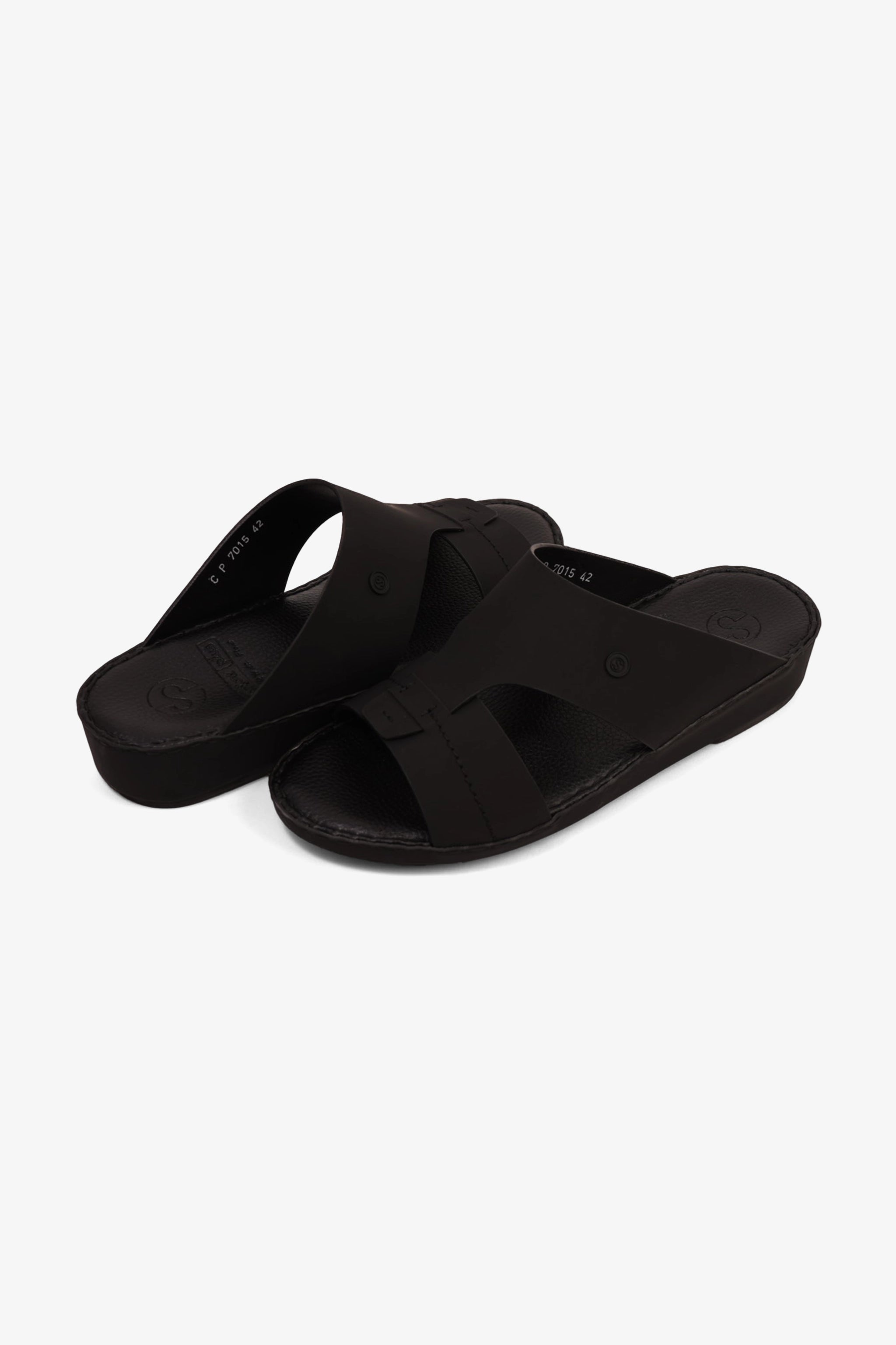 COMFORT PLUS MATTE MODERN LEATHER SANDALS BLACK - Seventy7