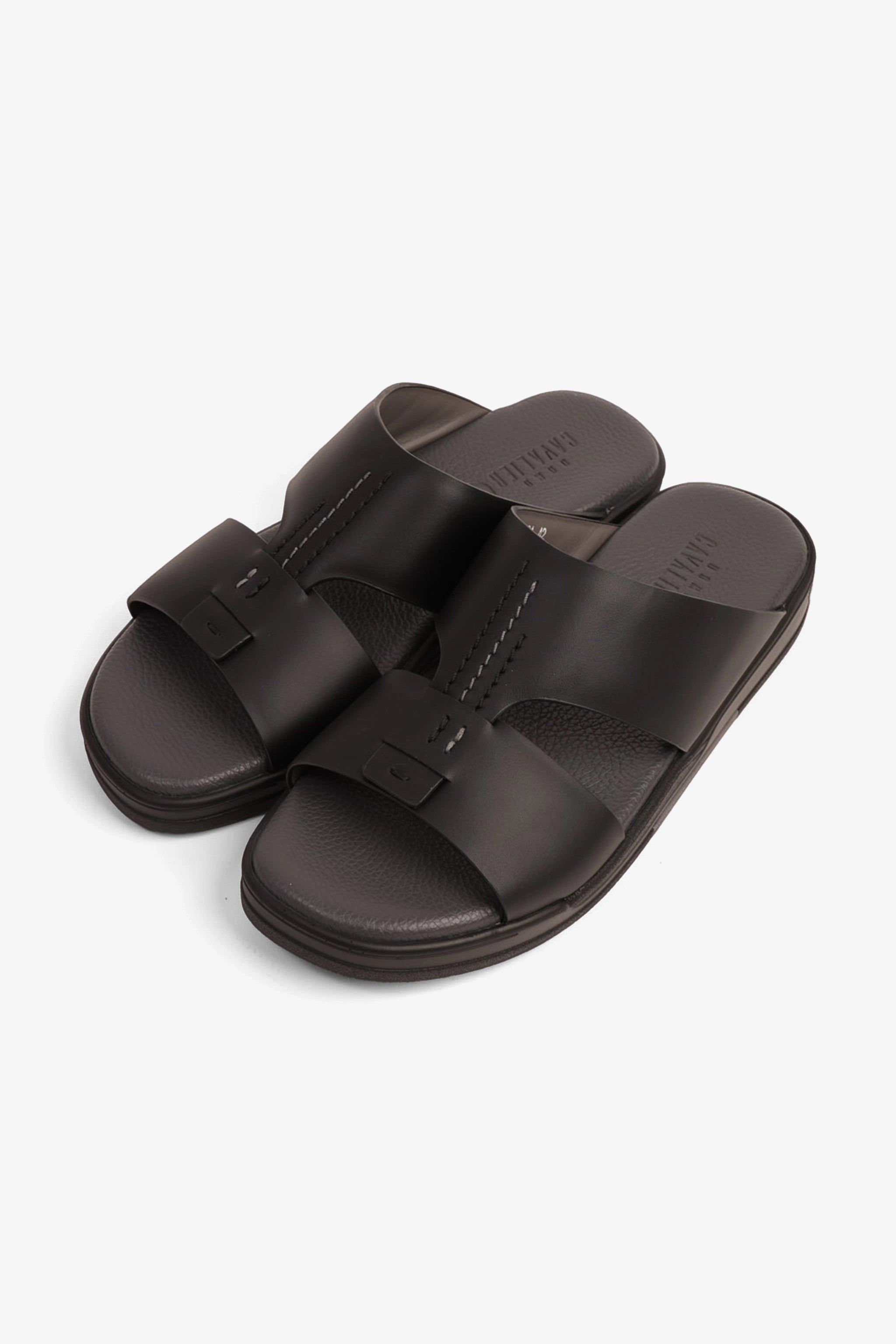 CAVALIER MEN'S LEATHER SANDALS COMFORT REDEFINED BLACK