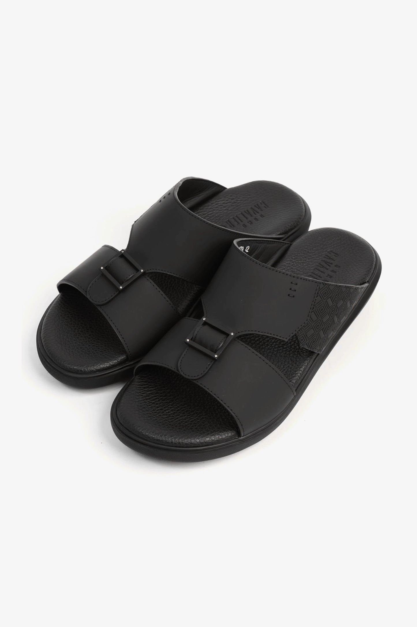 CAVALIER CLASSIC DESIGN TEXTURED SOLE MEN'S SANDALS BLACK