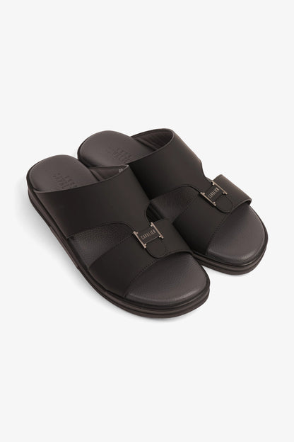 CAVALIER SUPPORTIVE ULTRA COMFORTABLE LEATHER SANDALS BLACK