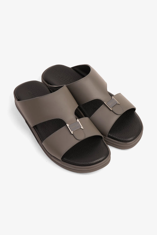 CAVALIER SUPPORTIVE ULTRA COMFORTABLE LEATHER SANDALS GREY