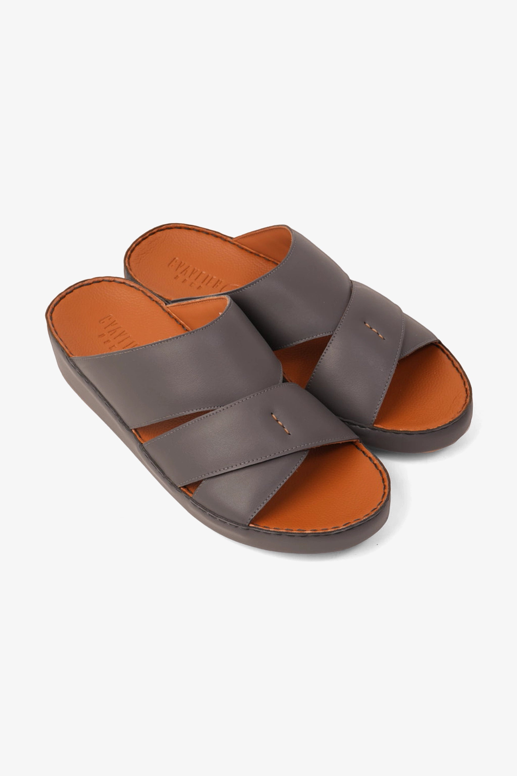 CAVALIER GENUINE LEATHER LUXURIOUSLY ARABIC SANDALS GREY