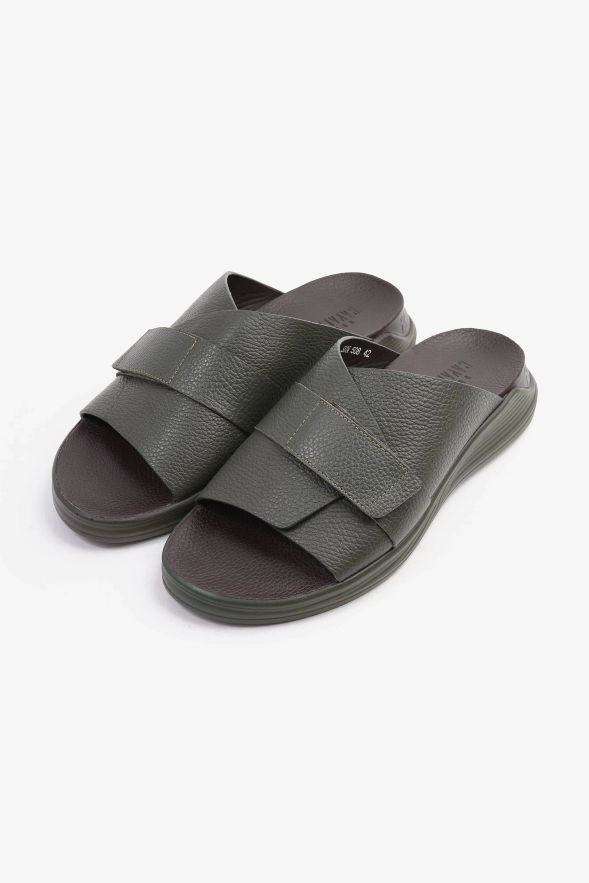 UOMO CAVALIER MEN'S STRAPPY SANDALS OLIVE - Seventy7