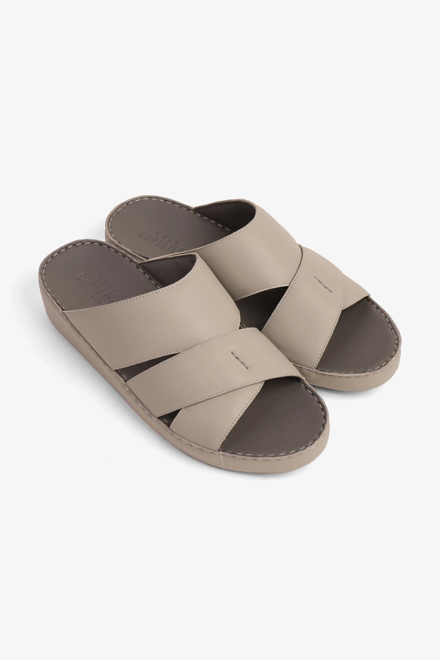 CAVALIER GENUINE LEATHER LUXURIOUSLY ARABIC SANDALS LIGHT-GREY