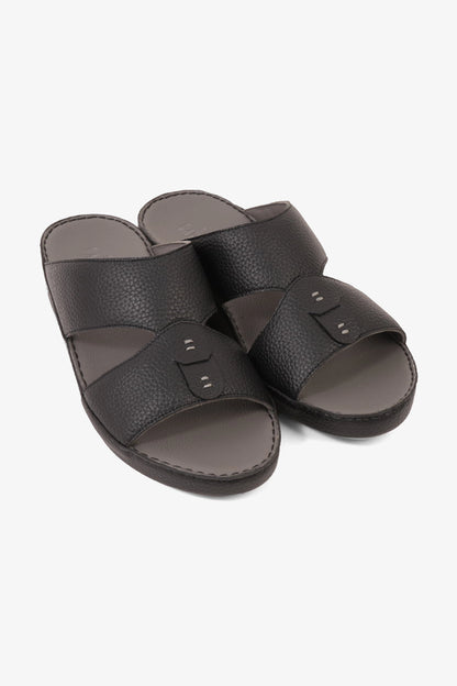 UOMO CAVALIER ELITE TRADITIONAL LEATHER ARABIC SANDALS BLACK