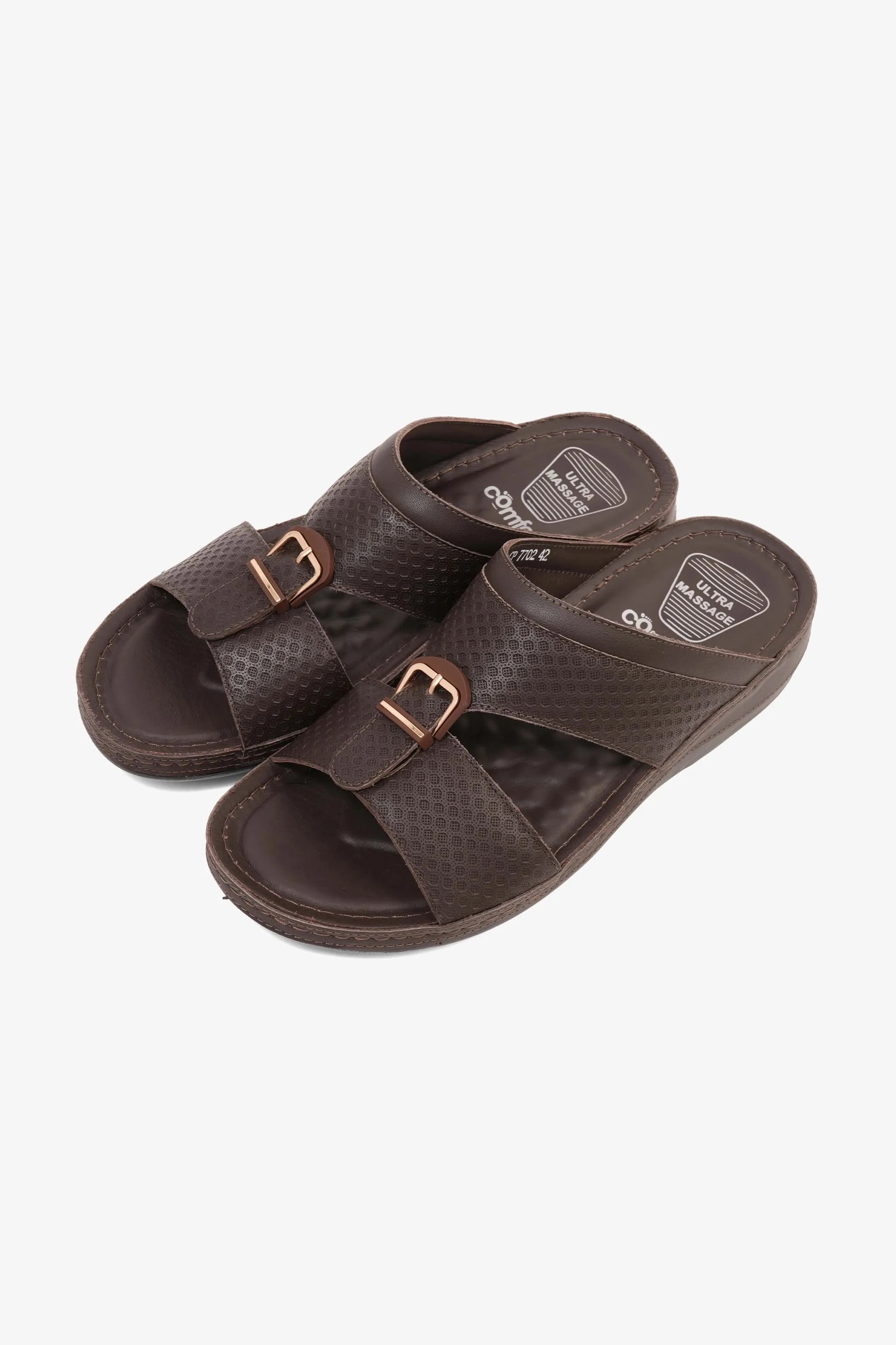 COMFORT PLUS MEN'S ULTRA COMFORT TRIM SANDALS BROWN