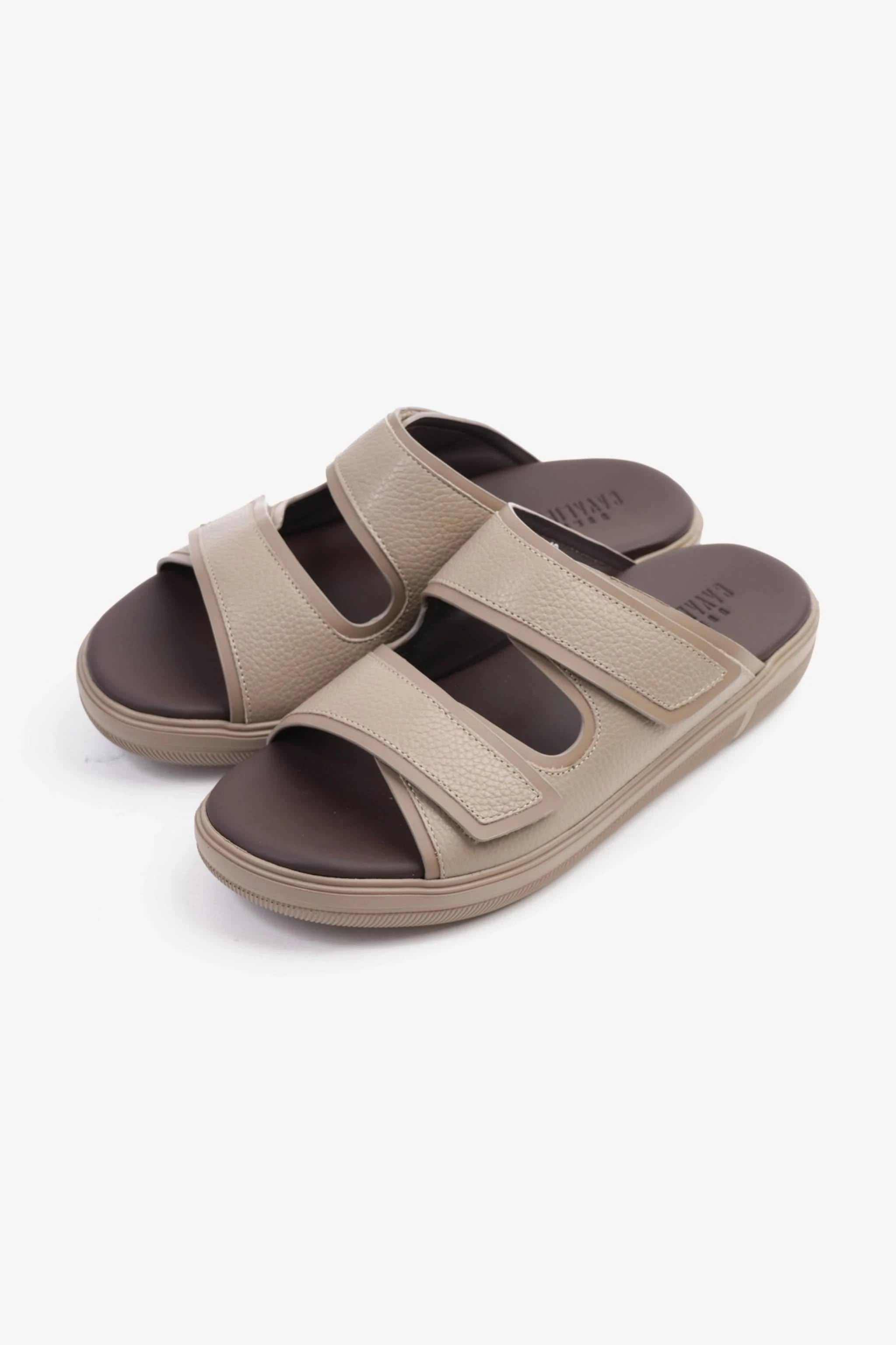 UOMO CAVALIER MENS'S DESIGNER SANDALS WITH STRAP BEIGE