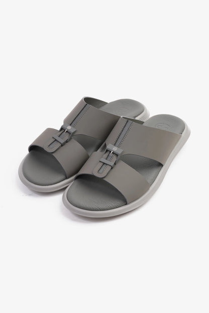 COMFORT PLUS TIMELESS ZIPPER CLOSURE MEN'S SANDALS DARK- GREY