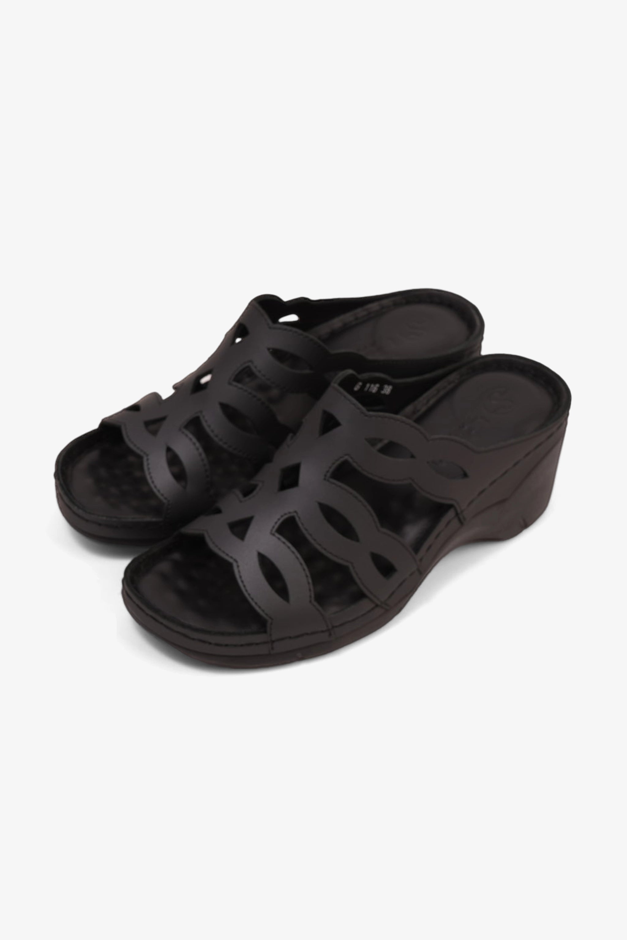 COMFORT PLUS LADIES SANDALS  - GG116 BLACK