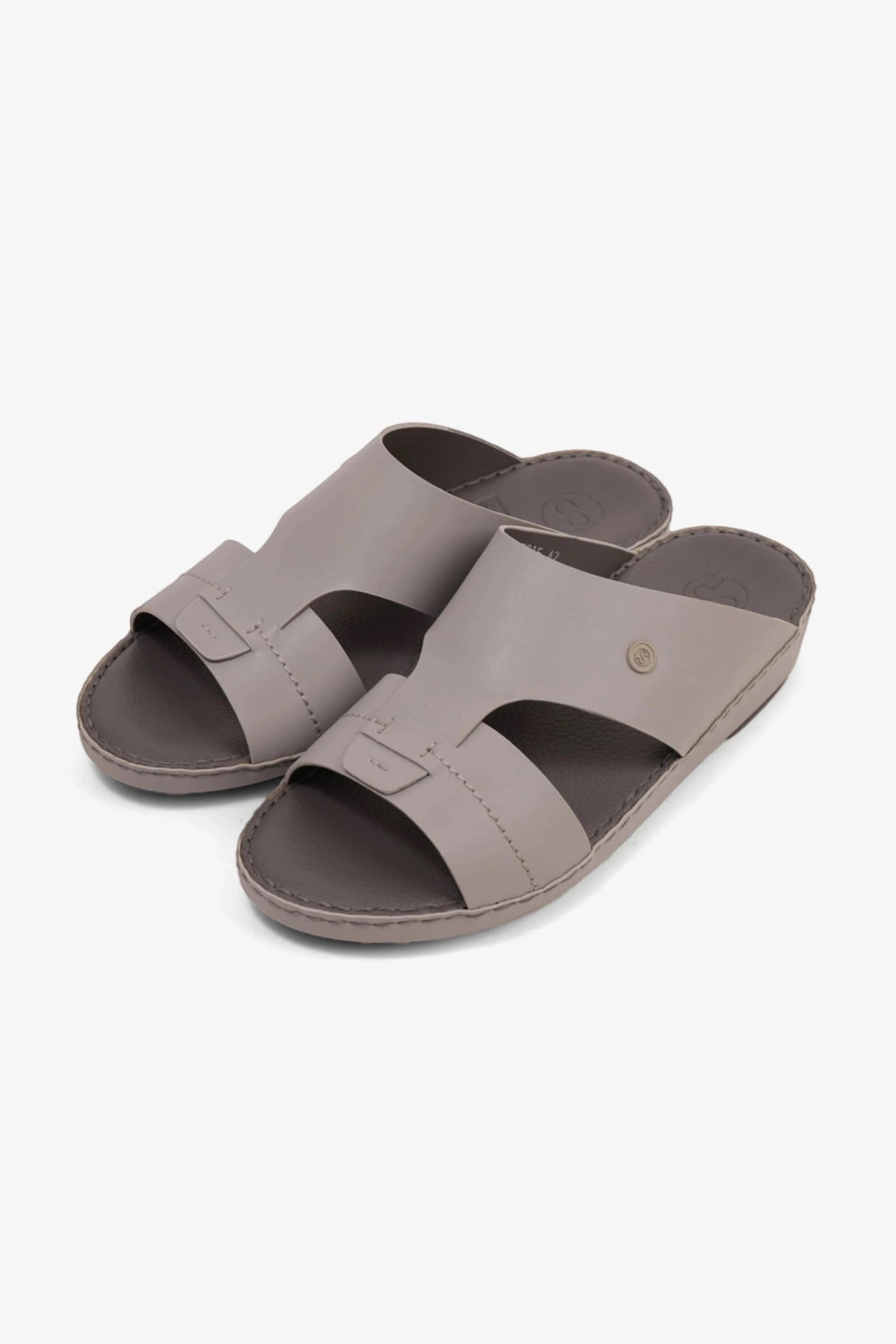 COMFORT PLUS MATTE MODERN LEATHER SANDALS LIGHT-GREY - Seventy7