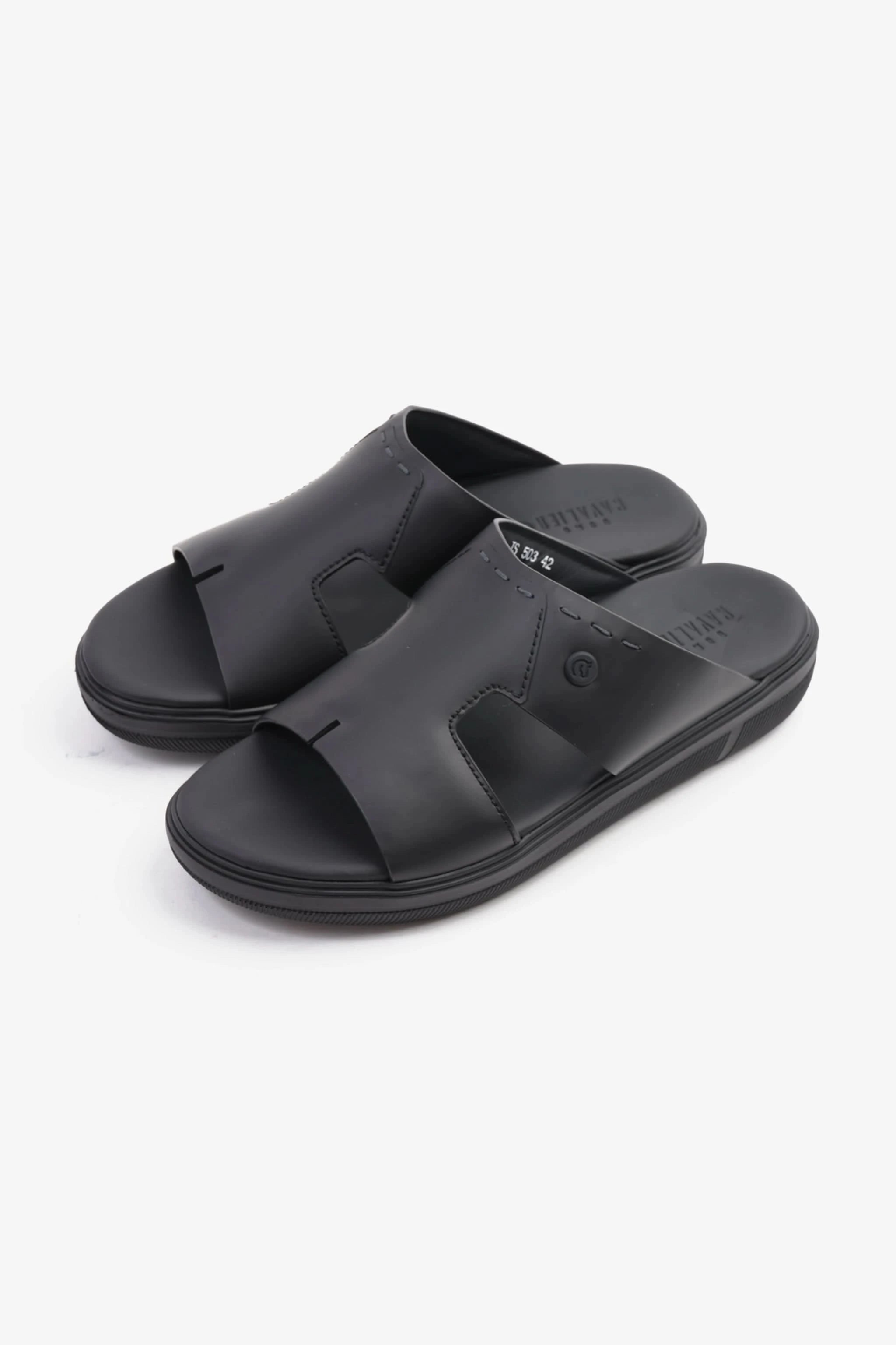 UOMO CAVALIER SLIP-ON DESIGN MEN SANDALS BLACK