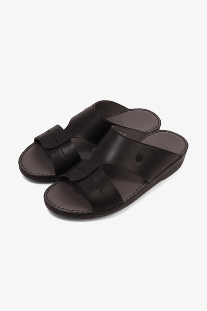 COMFORT PLUS MATTE MODERN LEATHER SANDALS BLACK