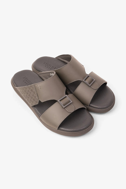 CAVALIER CLASSIC DESIGN TEXTURED SOLE MEN'S SANDALS DARK-GREY