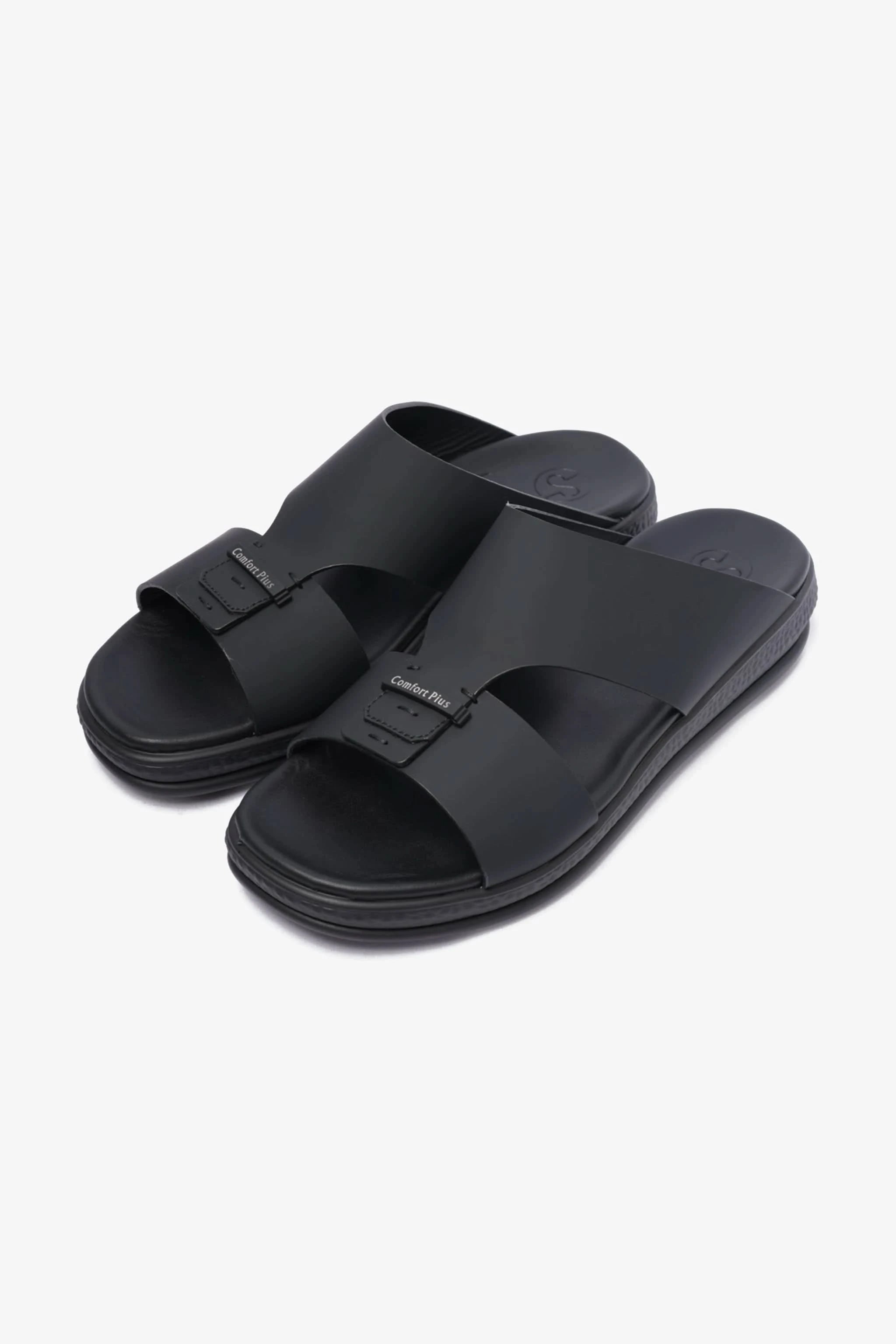 COMFORT PLUS TIMELESS DESIGN STRAP MENS SANDALS BLACK