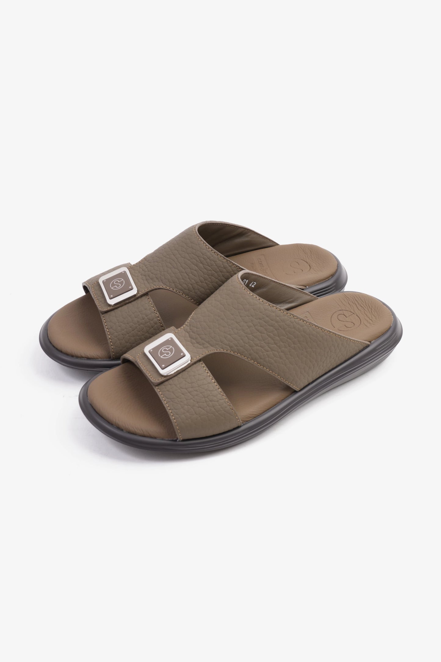 COMFORT PLUS CLASSIC TIMLESS STYLISH TRIM SANDALS TRUFFLE