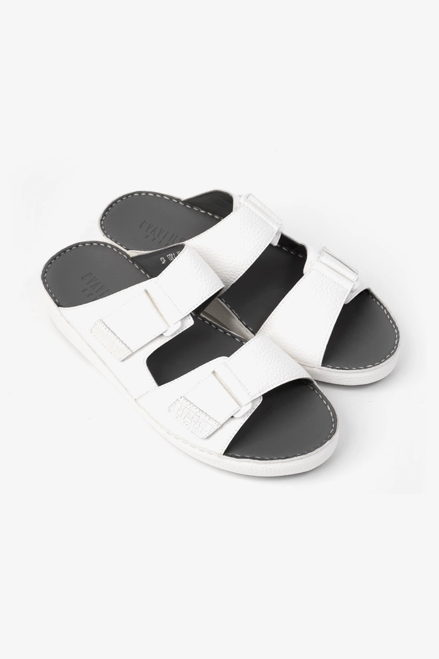 UOMO CAVALIER MEN'S ARABIC SANDAL WITH ADJUSTABLE STRAP WHITE