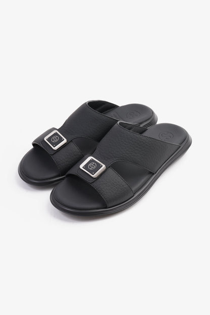 COMFORT PLUS CLASSIC TIMLESS STYLISH TRIM SANDALS BLACK