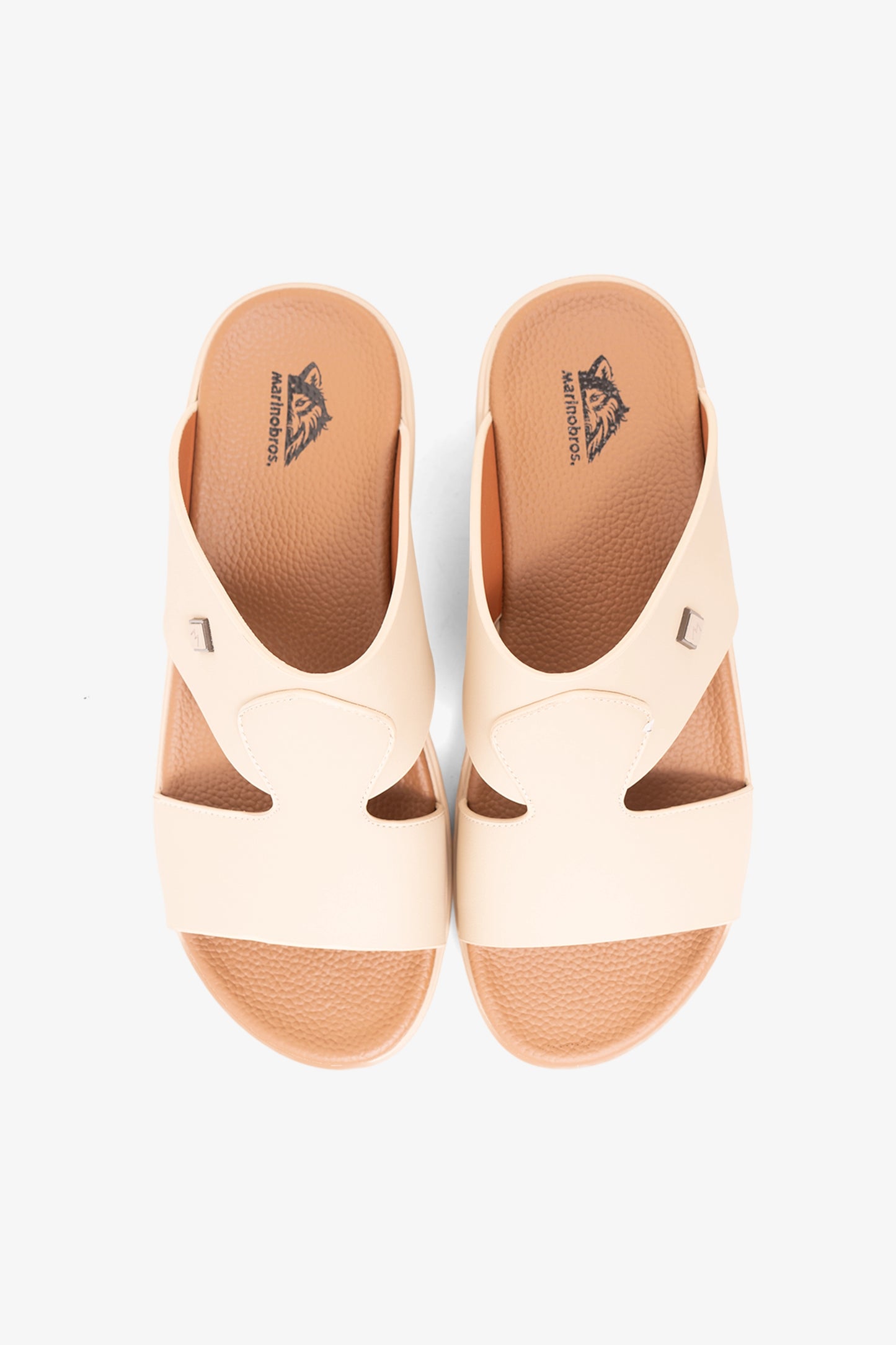 Men's Textured Dual-Strap Slide Sandals BEIGE