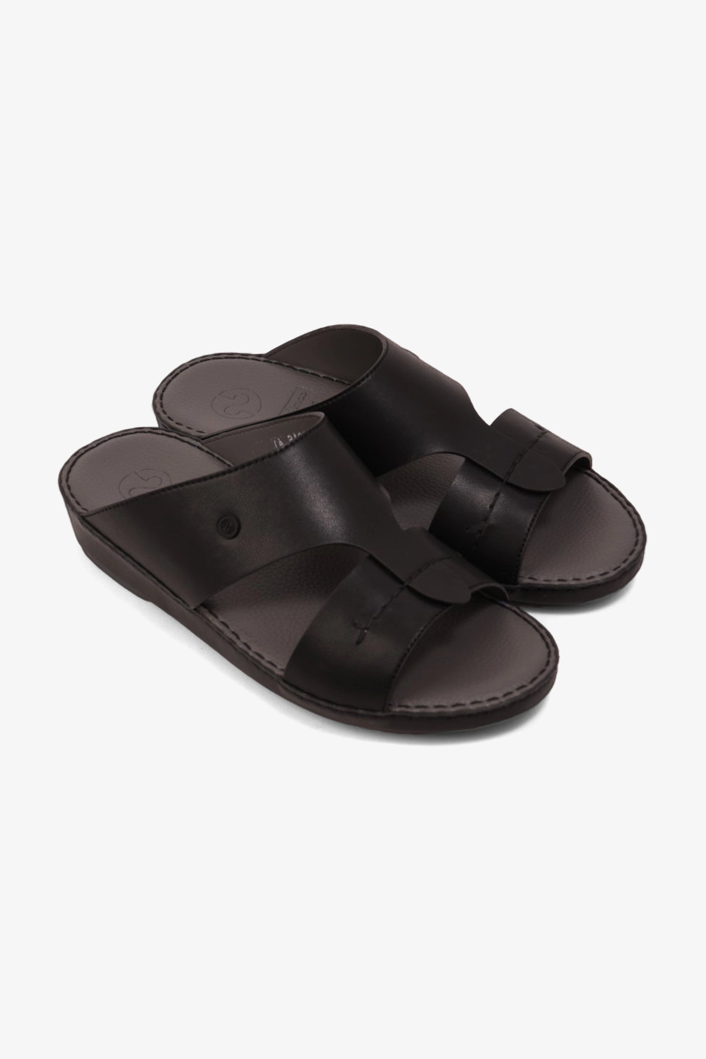 COMFORT PLUS MATTE MODERN LEATHER SANDALS BLACK