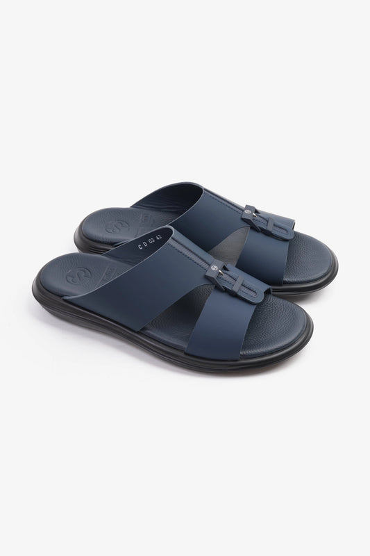 COMFORT PLUS TIMELESS ZIPPER CLOSURE MEN'S SANDALS NAVY