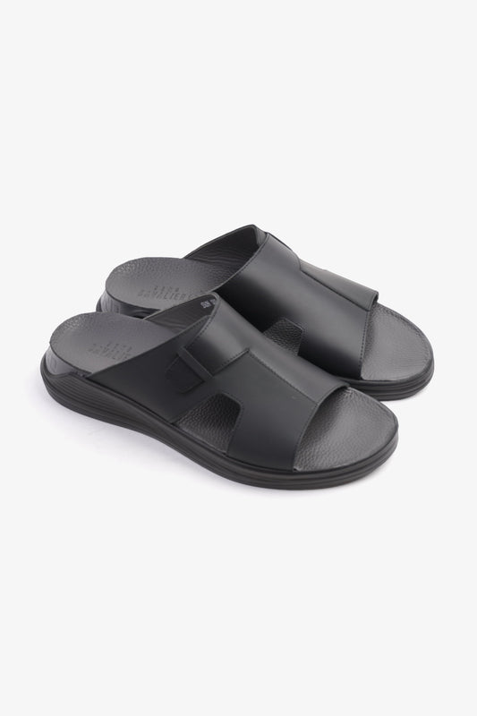 UOMO CAVALIER CLASSIC TRADITIONAL ARAB SANDALS BUCKLE STRAPS BLACK