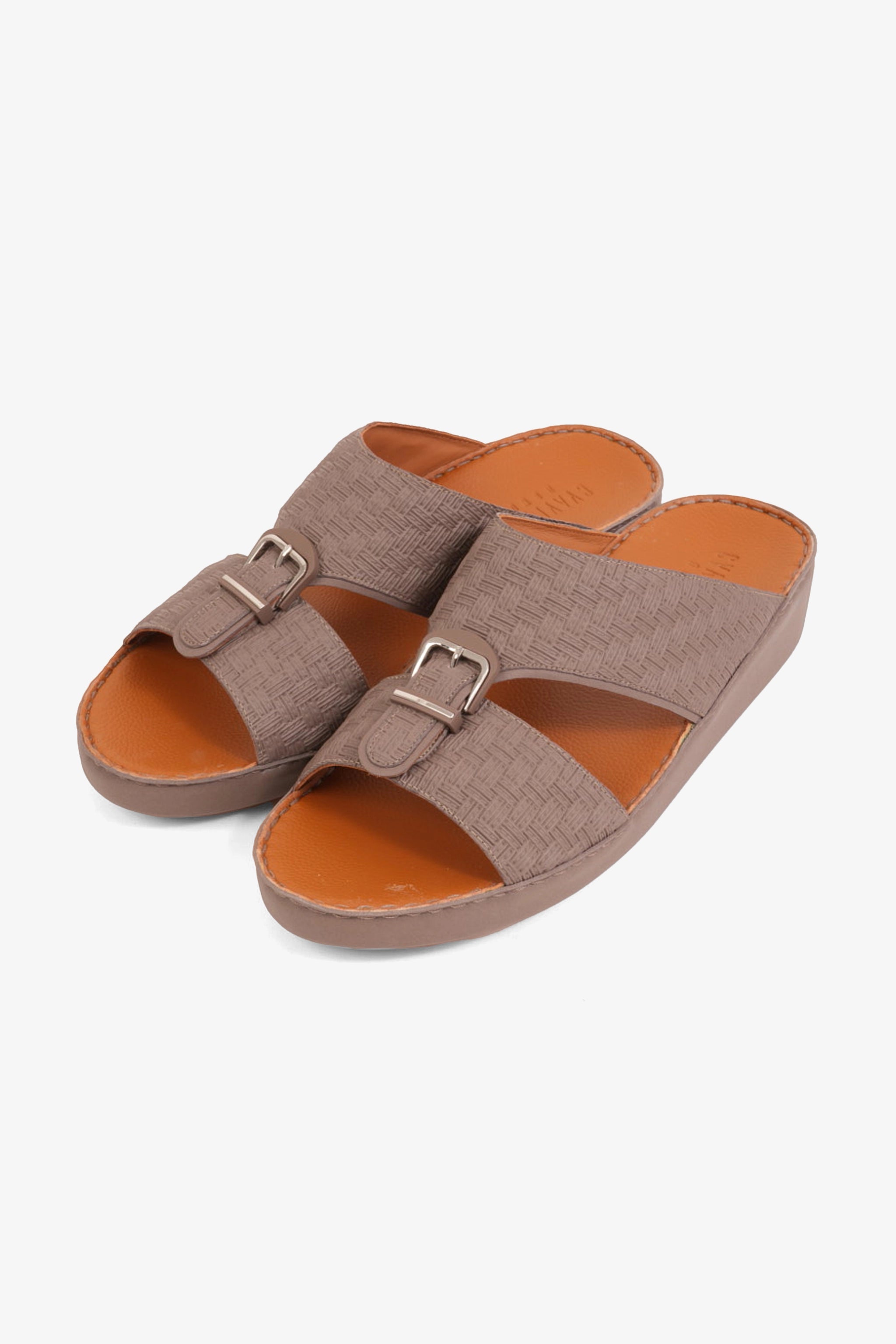 UOMO CAVALIER PREMIUM LEATHER ARABIC SANDALS STONE - Seventy7