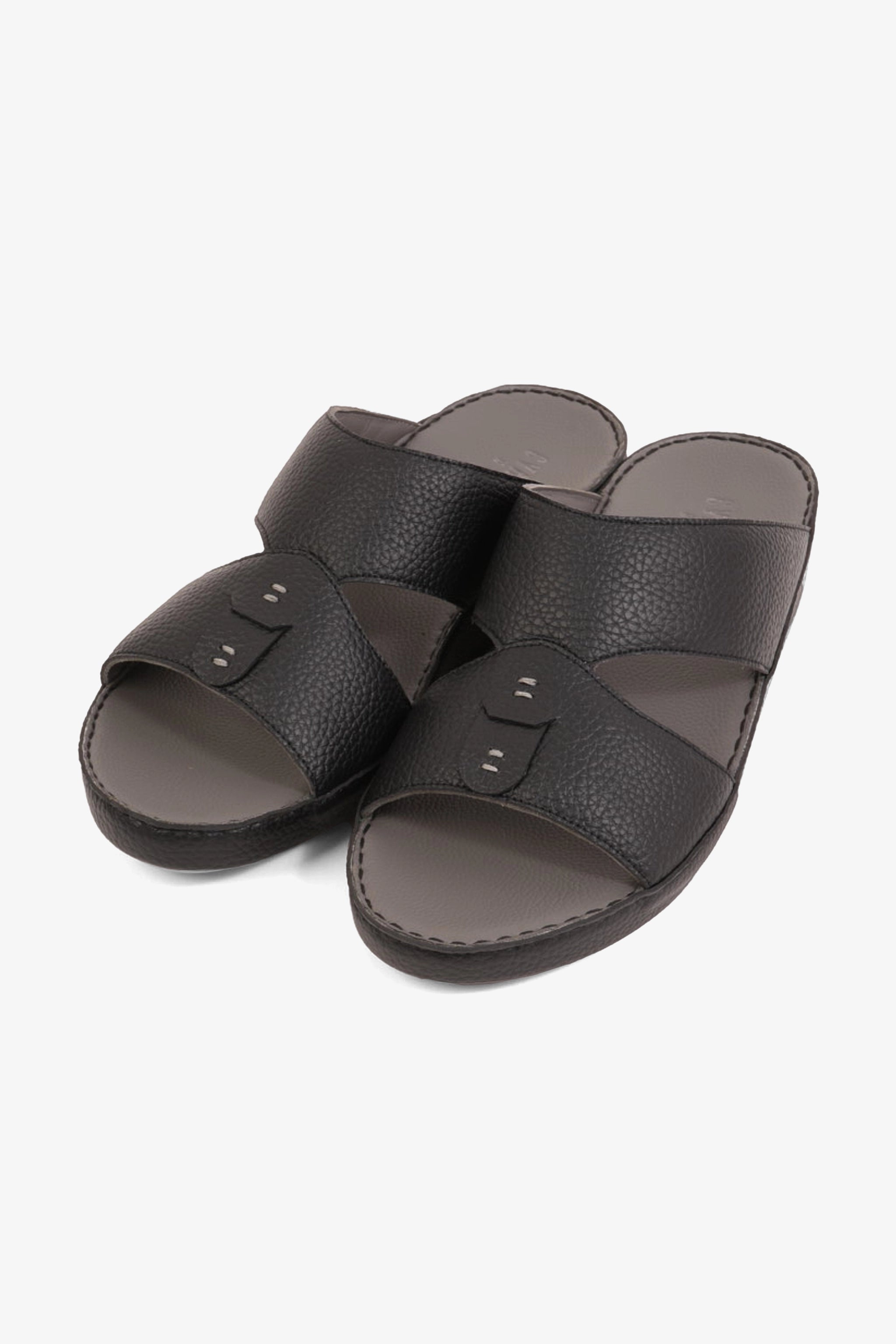 UOMO CAVALIER ELITE TRADITIONAL LEATHER ARABIC SANDALS BLACK