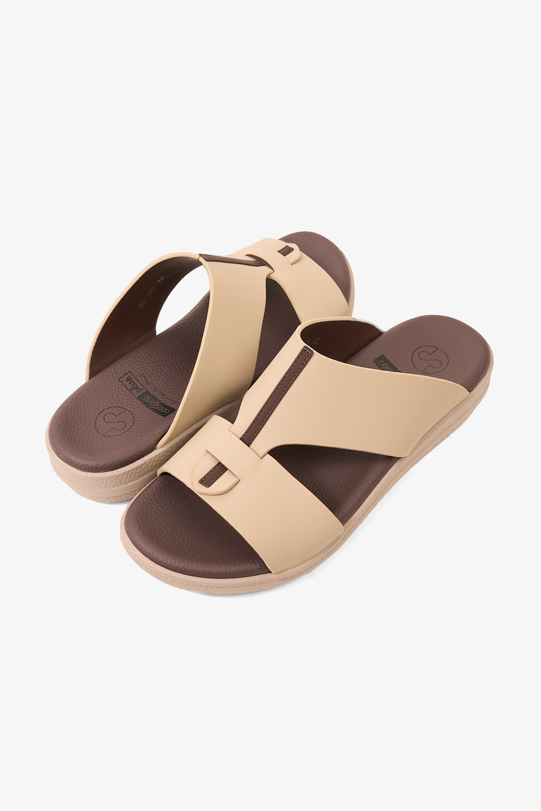 COMFORT PLUS GLIDE LUXE ARABIC SANDALS BEIGE - Seventy7
