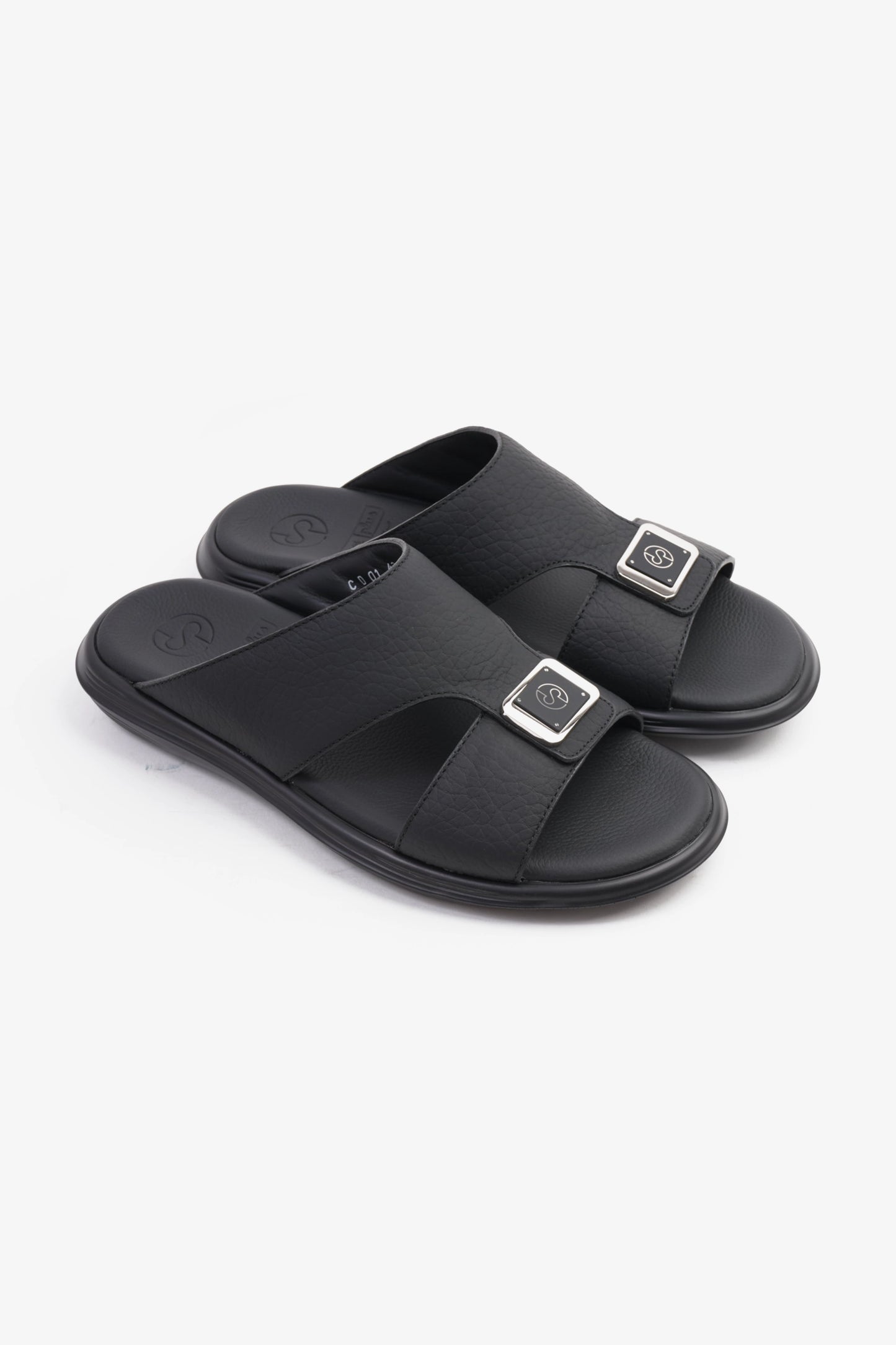 COMFORT PLUS CLASSIC TIMLESS STYLISH TRIM SANDALS BLACK