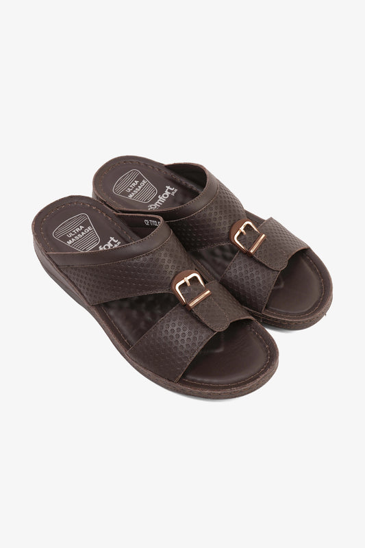 COMFORT PLUS MEN'S ULTRA COMFORT TRIM SANDALS BROWN