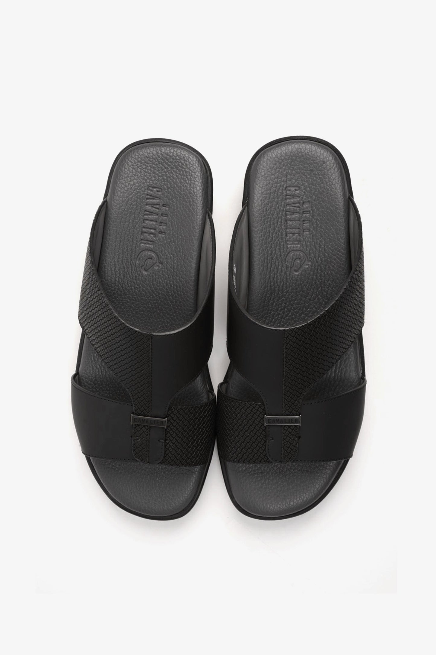 CAVALIER CLOUD ULTRA COMFORTABLE LEATHER SANDALS BLACK