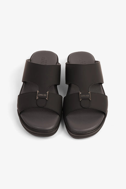 CAVALIER SUPPORTIVE ULTRA COMFORTABLE LEATHER SANDALS BLACK