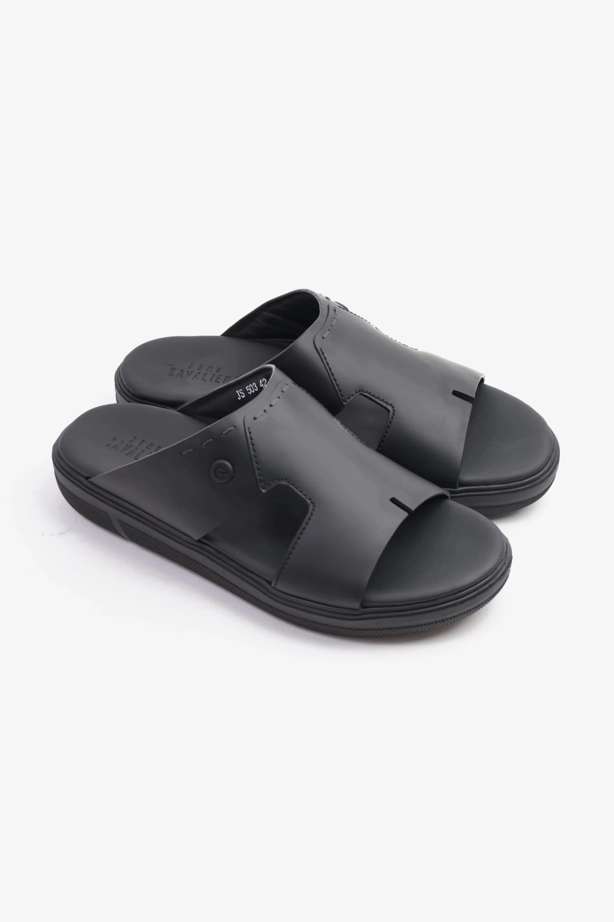 UOMO CAVALIER SLIP-ON DESIGN MEN SANDALS BLACK